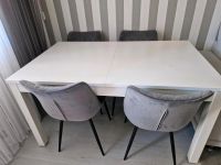 Weißer Tisch von Ikea/ 4 Samtstühle Nordrhein-Westfalen - Dormagen Vorschau