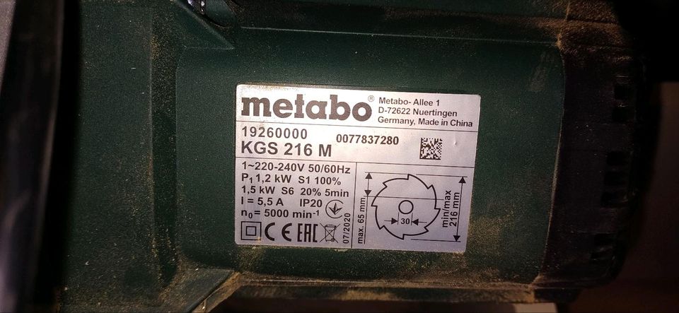 Metabo KGS 216 M  Kapp- und Gehrungssäge in Berlin