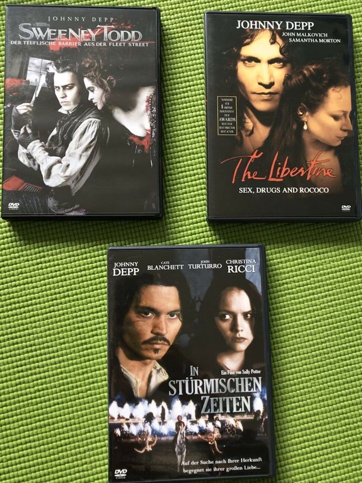 Johnny Depp DVDs, Sweeney Todd, In stürmischen Zeiten, Libertine in Faßberg