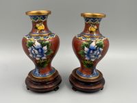 * PAAR CLOISONNE VASEN CHINA VASE MESSING EMAILLE HOLZ HOLZSOCKEL Berlin - Charlottenburg Vorschau