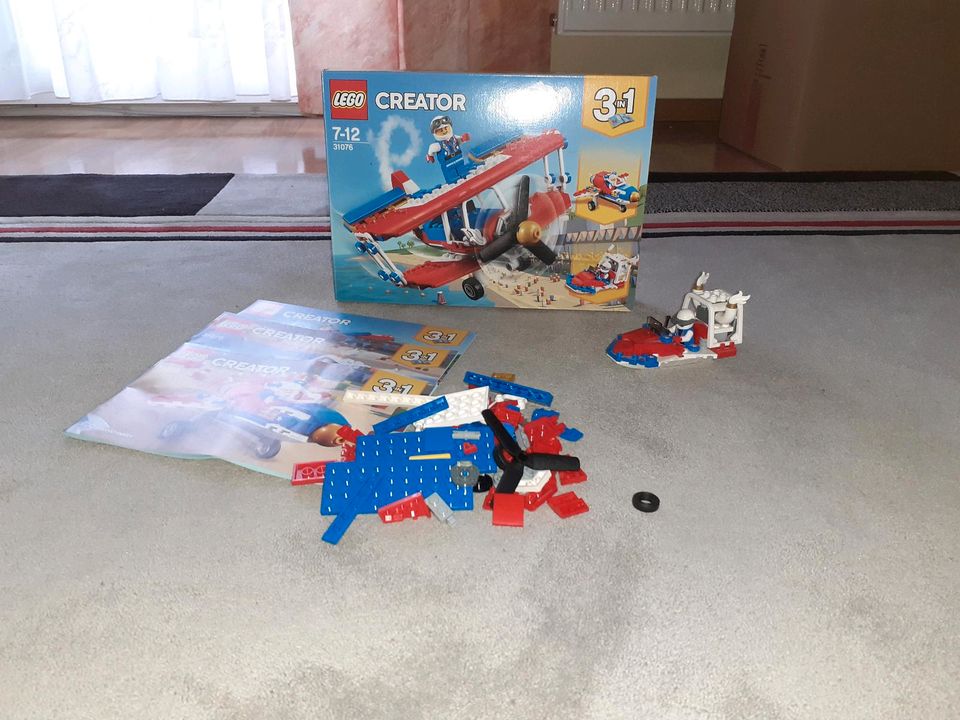 Lego Creator 31076 3in1 Doppeldecker Flugzeug Schnellboot Rakete in Tirschenreuth