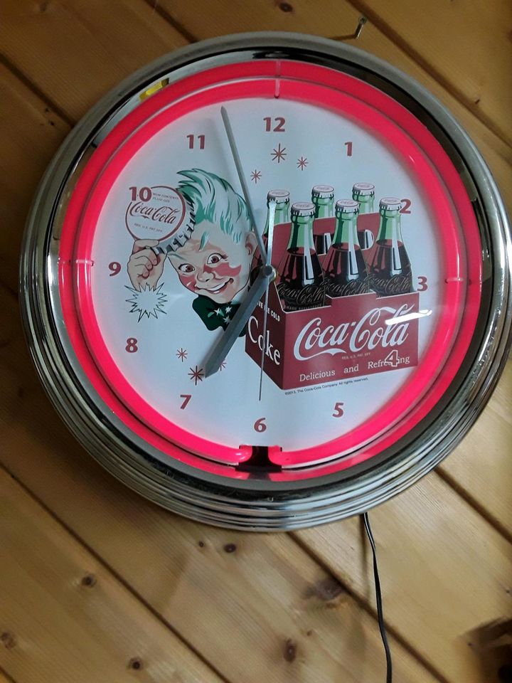 Coca-Cola Neon Uhr Hobbykeller Partyraum in Senden