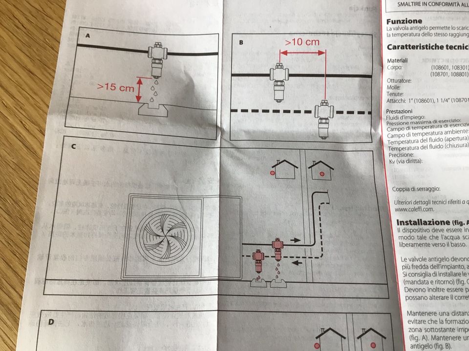 2x Daikin Caleffi Frostschutzventil 1“ Wärmepumpe in Osterburken