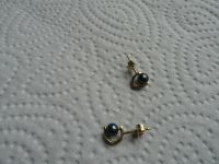 Ohrstecker Ohrringe Gelbgold 585 mit blauer Perle TOP Rheinland-Pfalz - Brachbach Vorschau