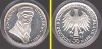 1968 BRD Johannes Gutenberg 5 DM Polierte Platte Baden-Württemberg - Eppelheim Vorschau