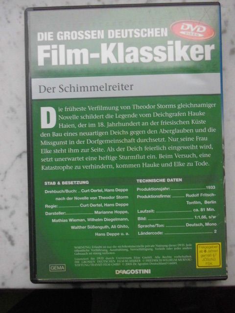 Deutsche Film-Klassiker deAgostini Schimmelreiter Rühmann 4 DVDs in Flensburg