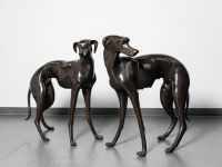 Bronze Skulptur Figur Hunde Paar Windhund Dog animal Nordrhein-Westfalen - Lage Vorschau