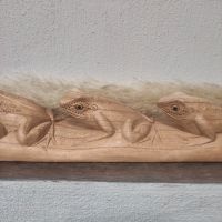 5 Frösche Frosch Krötenwanderung Massivholz Bali 46cm Niedersachsen - Lüchow Vorschau