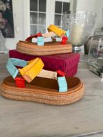 Tory Burch Sandalen Espadrilles Leder Gr. 38 bunt Hamburg-Nord - Hamburg Winterhude Vorschau