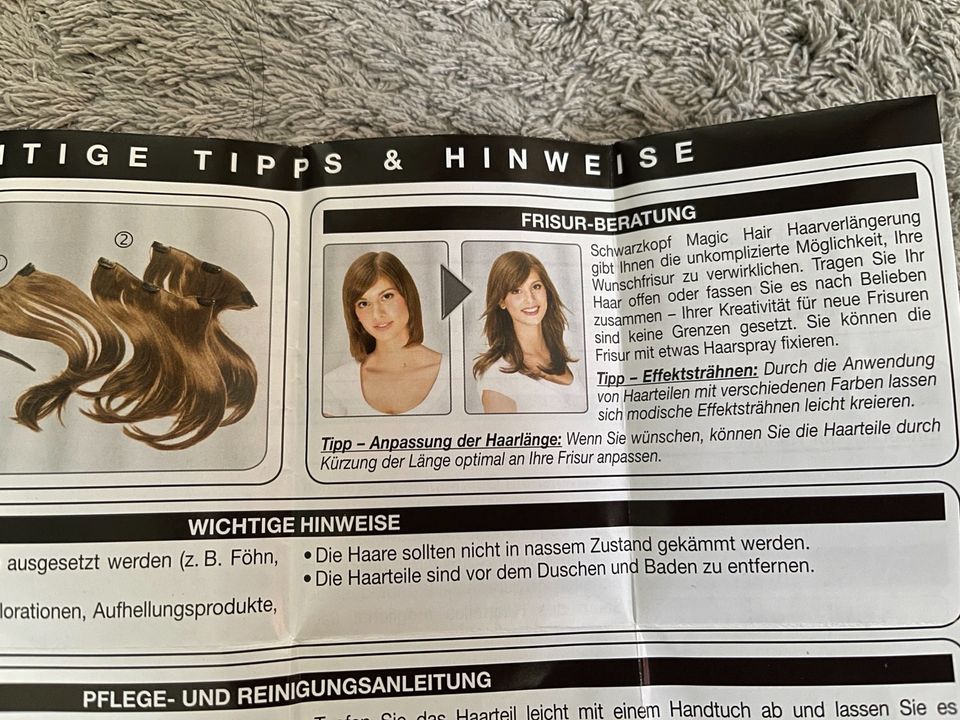 Haarverlängerung - 3 Stück mit Klips in Schwarz (Schwarzkopf) in Hamburg