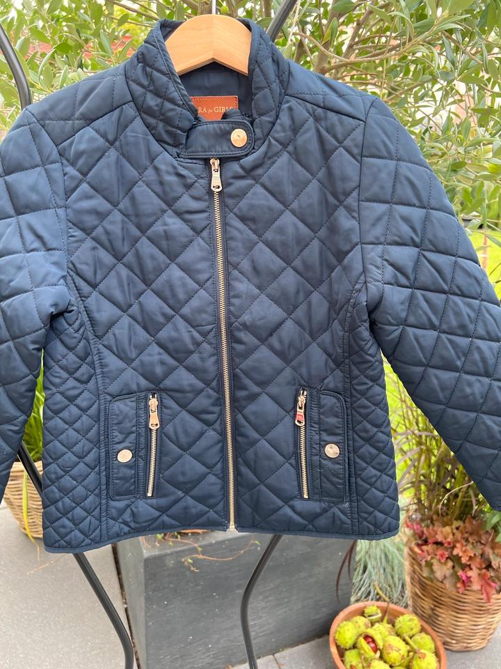 Zara Steppweste Kapuze Fell Übergangsjacke Jacke blau 110/116 in Mörfelden-Walldorf