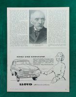 Lloyd Alexander Werbung Reklame 1957 Niedersachsen - Danndorf Vorschau