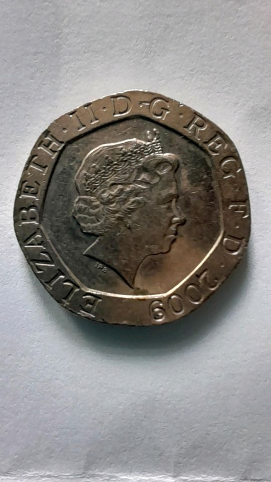2 x 20 Pence Münze 1992, und 2009 Elisabeth II ,Großbritannien in Mittweida