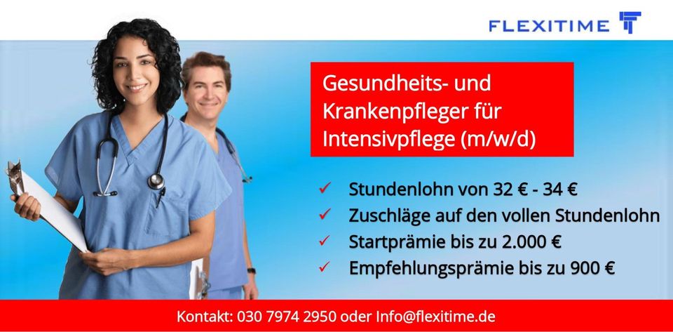 Wir suchen Dich! Gesundheits- und Krankenpfleger (m/w/d) ITS in Berlin
