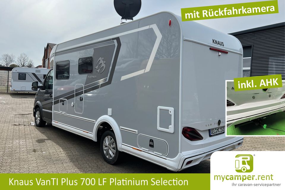 Knaus Van Ti Plus 700 LF MIETEN - Deluxe 2 Personen Wohnmobil mit Side by Side Sitzgruppe VW Crafter mit Automatik und Anhängerkupplung Sat TV auch als 4x4 Allrad buchbar in Kerken