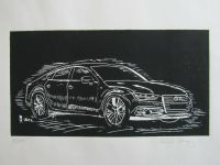 Linolschnitt /Druck "Audi A7", Originaldruck, signiert Hessen - Eschborn Vorschau