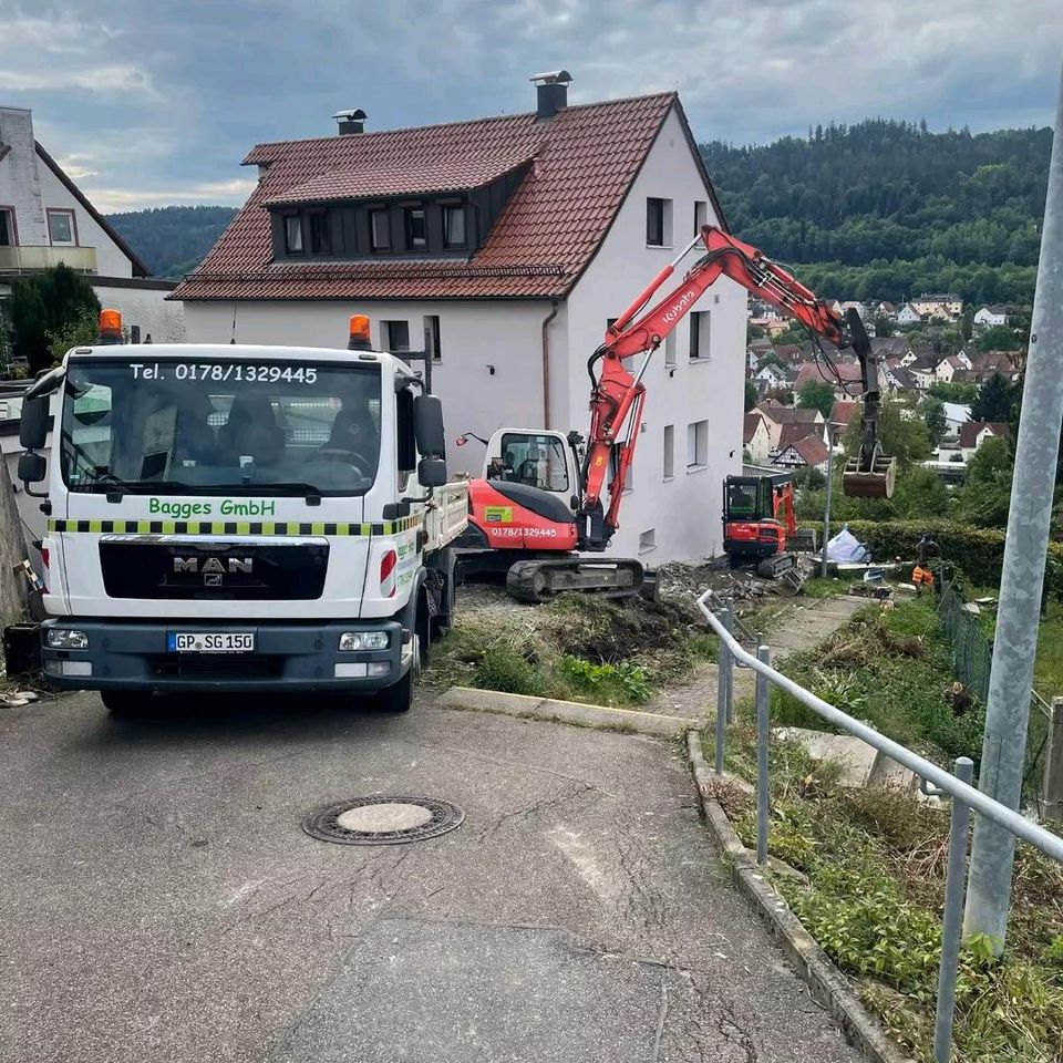 Baggerarbeiten Erdbau Bagger mit Fahrer mieten vermieten in Geislingen an der Steige