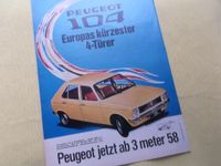 +++ PEUGEOT 104 +++ WERBUNG 70ER JAHRE OLDTIMER REKLAME Koblenz - Urbar Vorschau