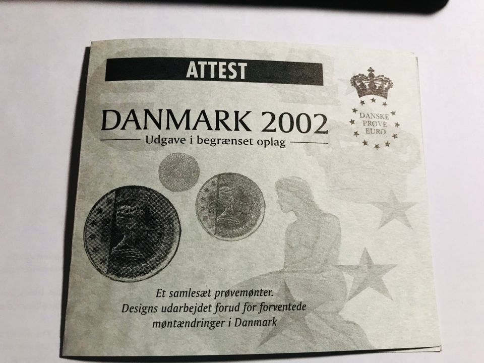 Dänemark Euro Prototypen 2002 PP Probe 9 Münzen Zertifikat im Kar in Hamburg