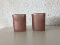 2x Teelichthalter Glas Altrosa rosa Stuttgart - Möhringen Vorschau