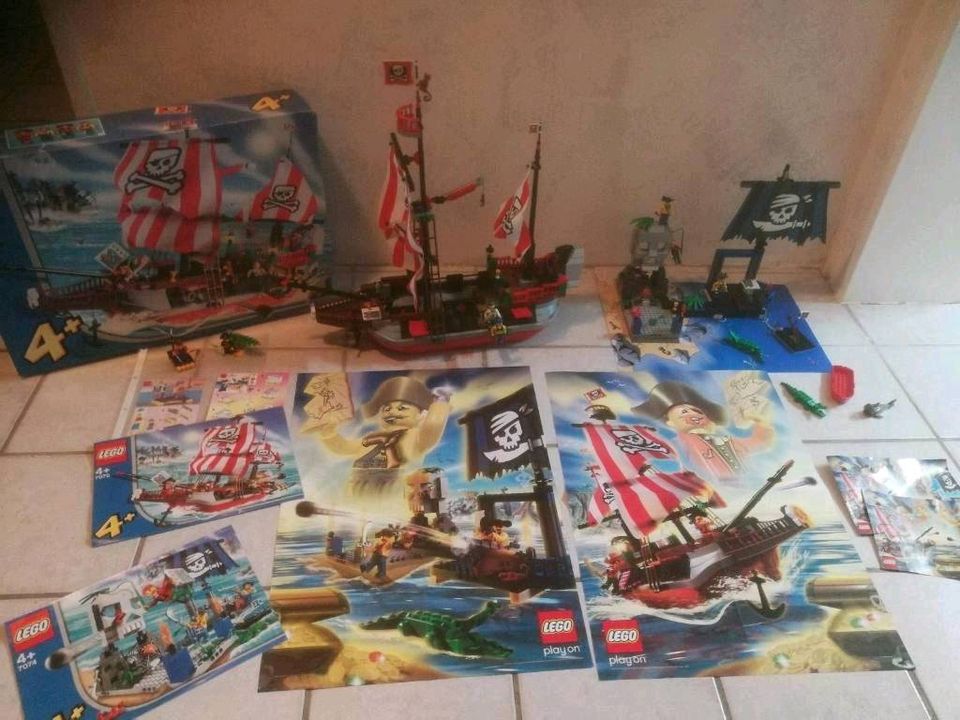 Piratenschiff + Insel, Lego 7074 + 7075 + 7082 u. a., Anleitungen in Dortmund