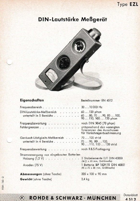 Rohde & Schwarz EZL DIN-Lautstärke Messgerät aus 1954, Röhren in Speyer