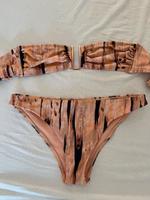 H&M Bikini Beige Print Gold Bandeau Oberteil Hose XS Bademode Innenstadt - Köln Altstadt Vorschau