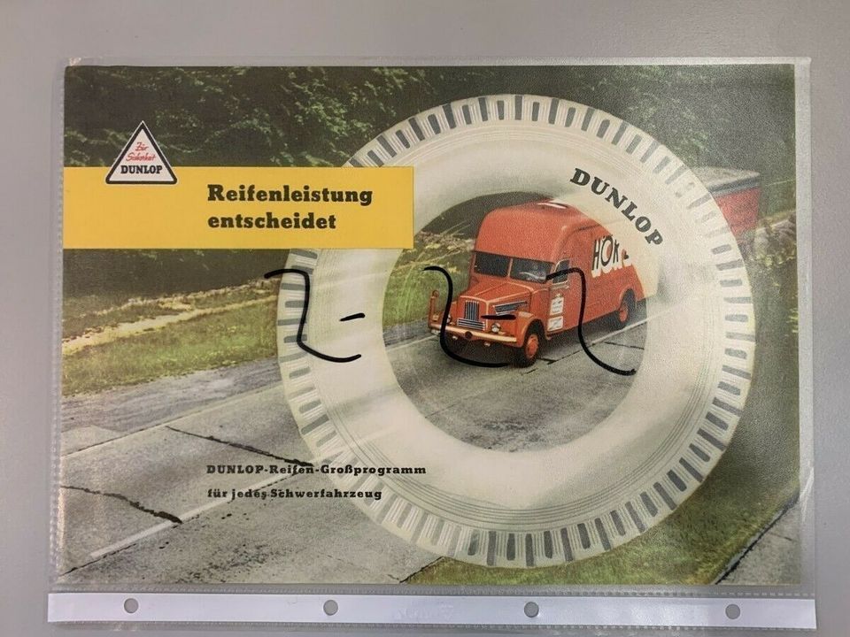 DUNLOP Reifen Großprogramm Prospekt Broschüre Oldtimer LKW in Velpke