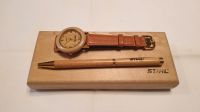 Stihl Etui Kugelschreiber Uhr Holz Leder Damenuhr Vintage 90er Roßleben-Wiehe - Wiehe Vorschau