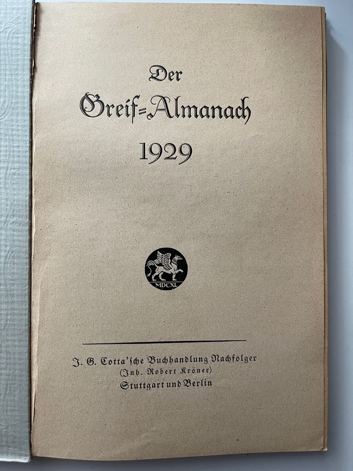 Der Greif Almanach 1929 in Drochtersen