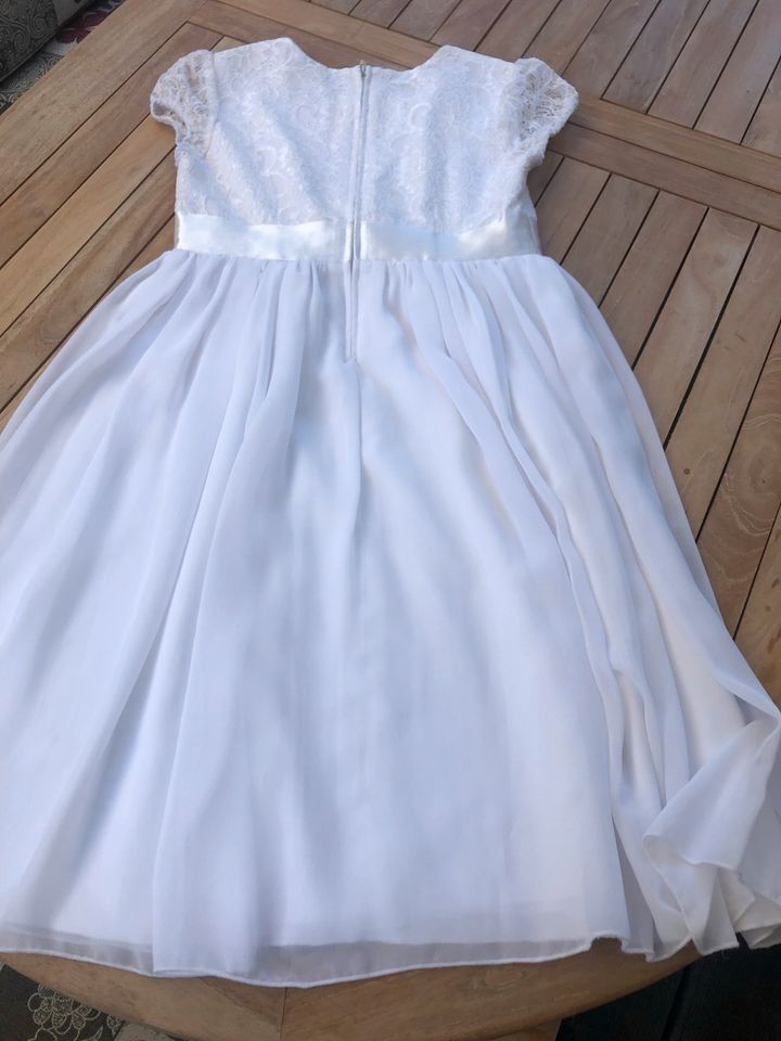 Kleid weiß Kommunion Hochzeit Gr 152 in Rott