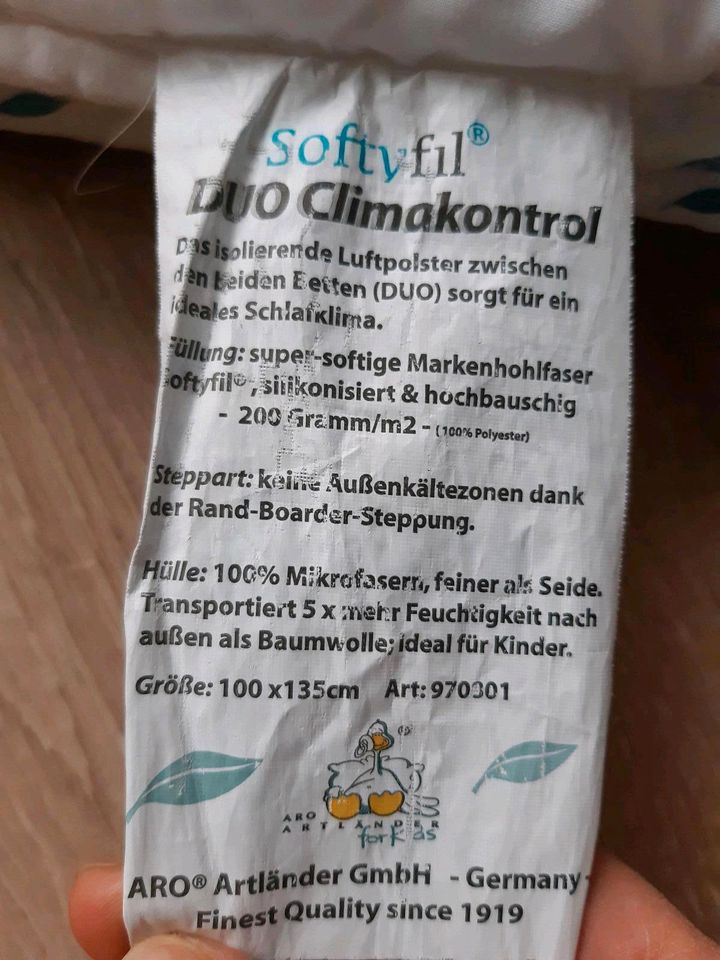 Bettdecke Kinder 100x135 Softyfil Climacontrol Aro Artländer in Düsseldorf