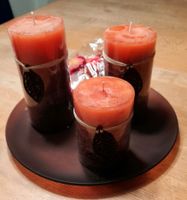 Kerzen Arrangement mit 3 Kerzen + Glasteller Baden-Württemberg - Freiburg im Breisgau Vorschau