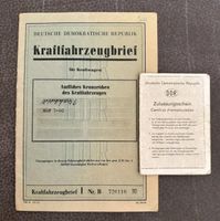 Kraftfahrzeugbrief, Originaler Kfz Brief, DDR, PKW Moskwitsch, EZ Bayern - Ried Vorschau