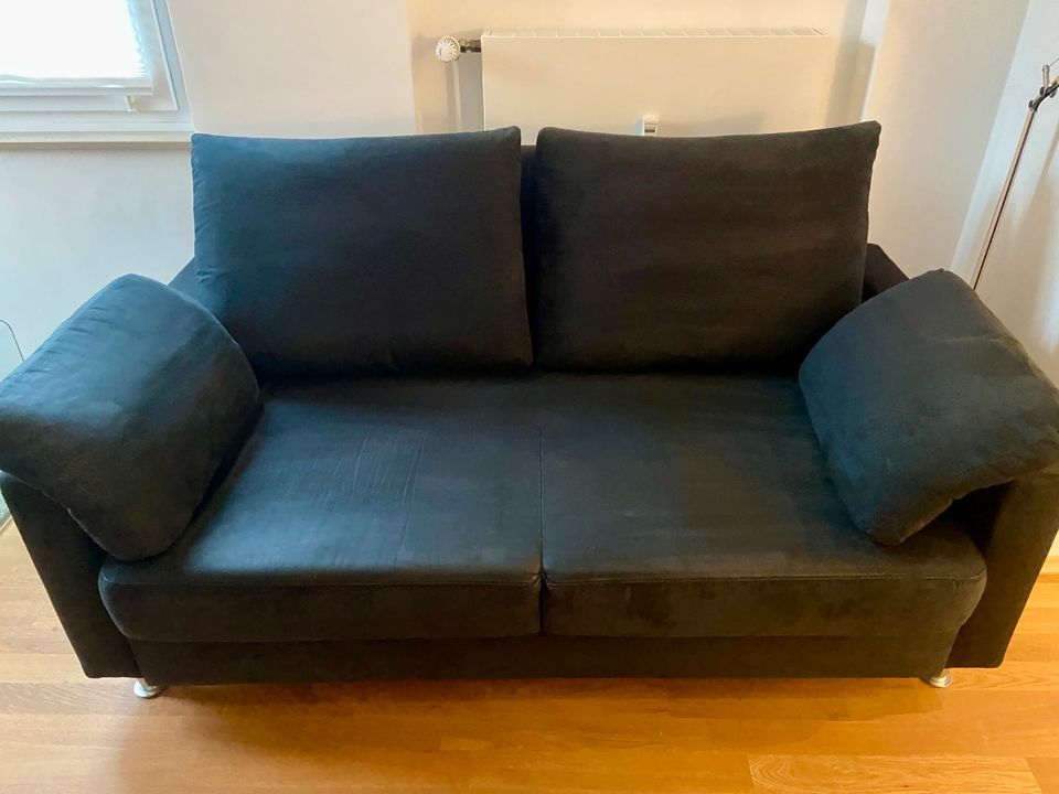 Schwarzes Sofa Couch Schlafsofa Schlafcouch Stoff in Düsseldorf