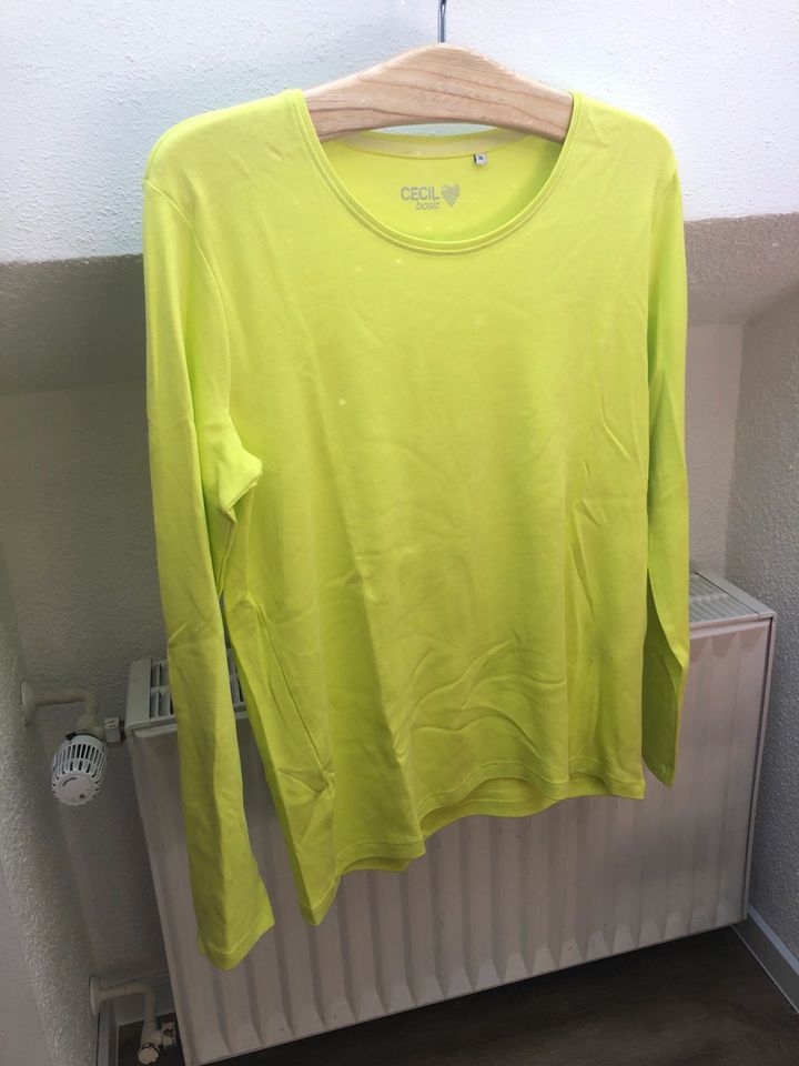 Grün/ gelber Neon Basic Pullover von Cecil XL in Kirchhain