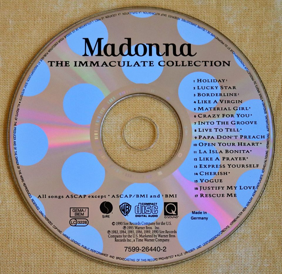 Madonna The IMMACULATE COLLECTION CD in Eisenberg 