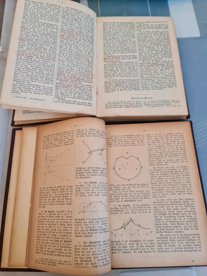 2x Mathematische Unterrichts Briefe 1. und 3. Kursus 1892 in Leipzig
