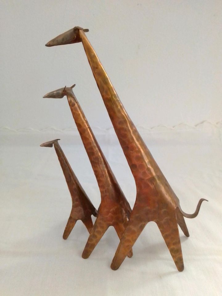 Kupfer Giraffen MID CENTURY Set Dekoration Designer RARITÄT in Odenbach