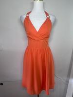 Vintage Y2K OOs Orsay Neckholder Kleid orange gesmokt Raffung Bayern - Fürth Vorschau