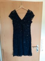 Kleid Spitze dunkelblau mit Pailletten 97cm lang Sachsen-Anhalt - Wallstawe Vorschau