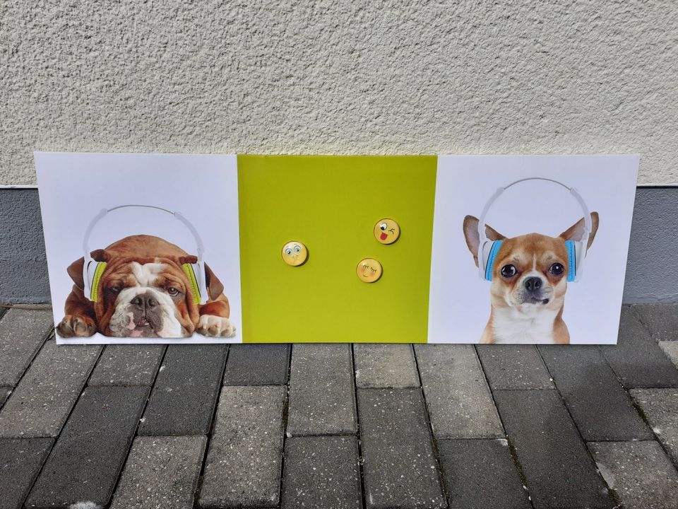 BULLDOGGE CHIHUAHUA BILD MAGNETTAFEL MEMORY BOARD ERINNERUNG GRÜN in Iserlohn