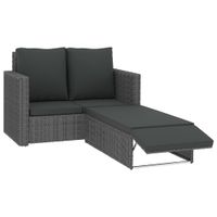 2-tlg. Garten-Lounge-Set Gartenlounge mit Kissen Poly Rattan grau Bayern - Bad Kissingen Vorschau