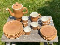 Vintage Keramik Set DDR Kaffeekanne Geschirr hellbraun Sachsen - Großhartmannsdorf Vorschau