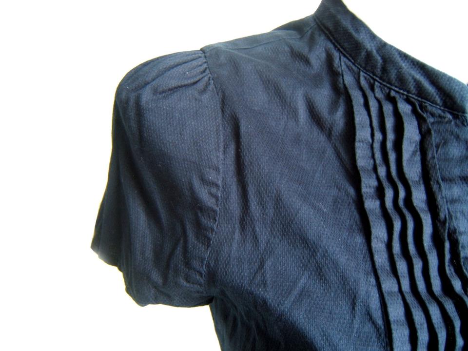 Vintage Shirt Bluse längsmusterung Puffärmel Gr 36 blau in Hannover