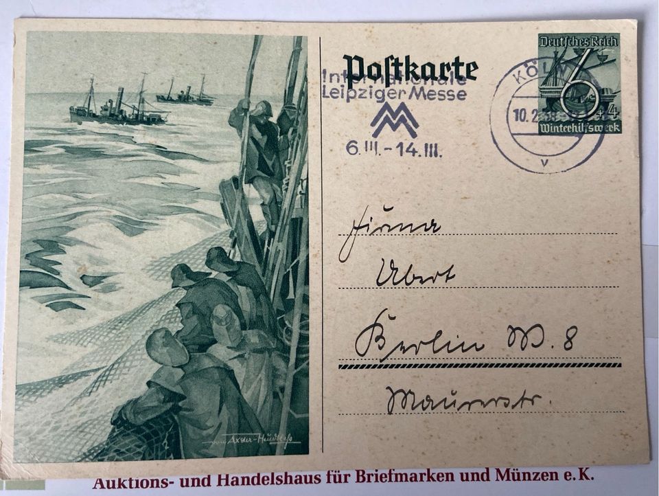 Alte Postkarte Winterhilfswerk des deutschen Volkes 1938 in Berlin