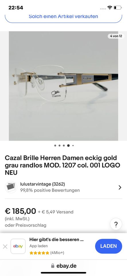 CAZAL Brille Herren Gold Grau Mod 1207 COL Titanium Germany in Berlin