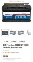 Autobatterie - BIG 12V 100AH - Neu Hessen - Kassel Vorschau