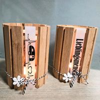 Holz Windlicht Klötzchenidee Campinglicht Geschenk handmade Rheinland-Pfalz - Kaisersesch Vorschau