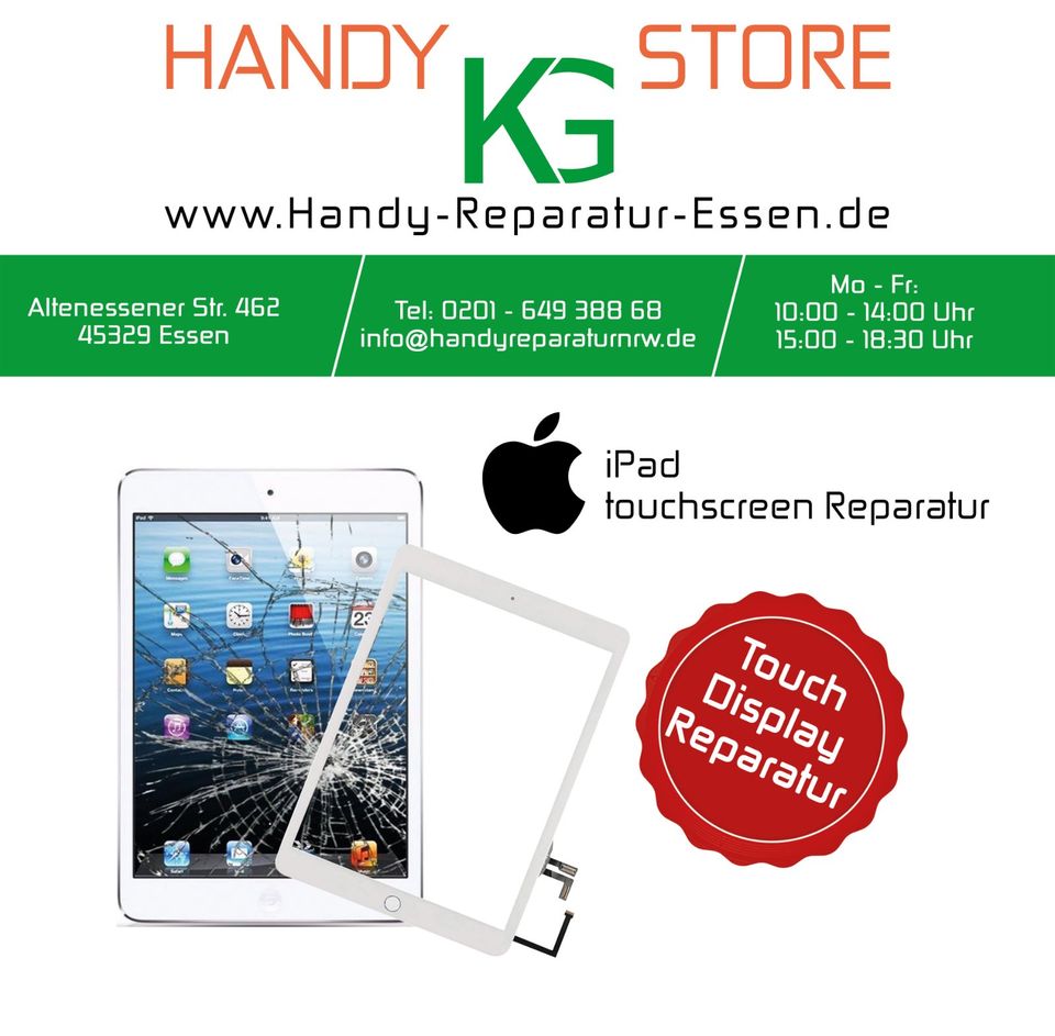 iPad Touchscreen Reparatur oder Display Reparatur in Essen